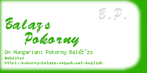 balazs pokorny business card